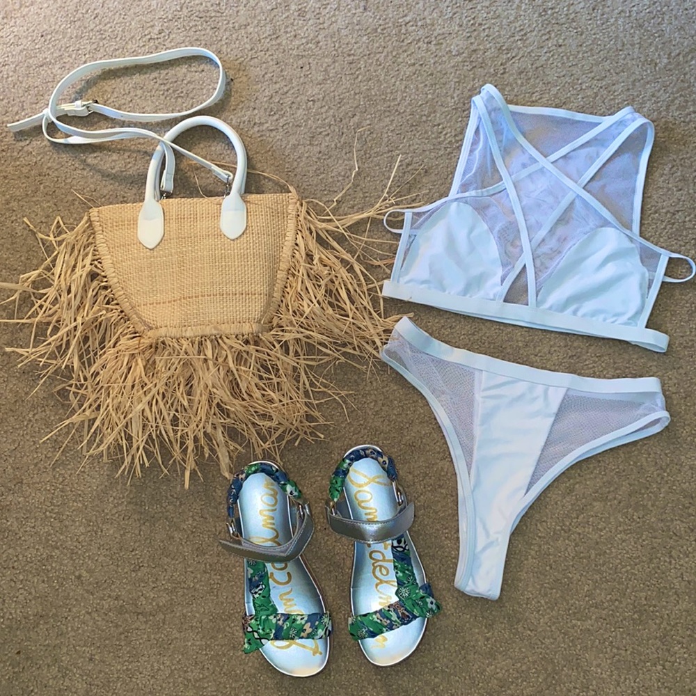 White Mesh Bikini Set
